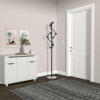 Red Barrel Studio Steel Freestanding 8 - Hook Coat Rack with Weighted Marble Base Compact Design Easy Assembly