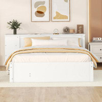 Latitude Run® Platform Bed With a Rolling Shelf, Trundle and Drawers