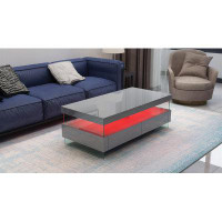 Creationstry Elegant Modern Contemporary  Coffee Table Made with Wood And  Glossy Finish