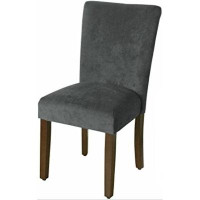 Red Barrel Studio Parsons Classic Upholstered Accent Dining Chair, Set Of 2, Dark Grey Velvet