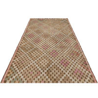 Rug N Carpet Girit Brown Geometric Wool Handmade Area Rug