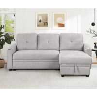Ebern Designs Pull Out Sofa Bed Modern Padded Upholstered Sofa Bed