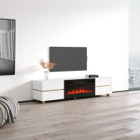 Latitude Run® Kylene TV Stand for TVs up to 78" with Electric Fireplace Included