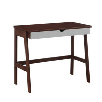 Ebern Designs Campeaux Desk In Espresso & Grey