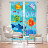 East Urban Home Lined Window Curtains 2-panel Set for Window Size by nJoy Art - Happy Fish I