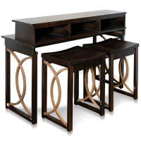 Rosalind Wheeler Northshire 52" Solid Wood Console Table and Stool Set