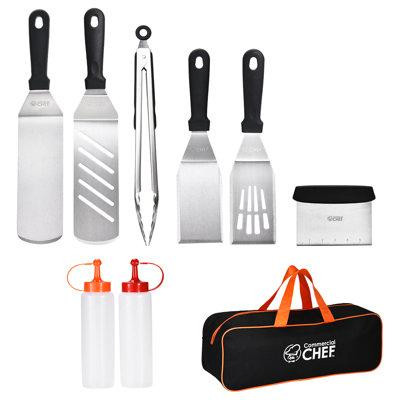 Commercial Chef Commercial Chef 9 Piece Griddle Accessories Kit for Flat Top Teppanyaki Hibachi Cooking in Other