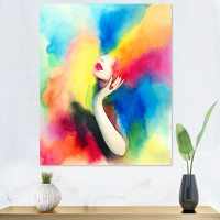 Mercer41 Multicolor Abstract Fashion Woman - Glam Canvas Wall Decor