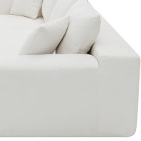 Latitude Run® Plain style L-shaped sectional sofa with pillows and armrests