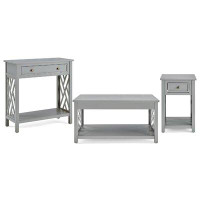 Rosalind Wheeler Lund 36" Wide 3 Piece Set With 1 Coffee Table 1 End Tables 1 Entryway Console Table With Storage