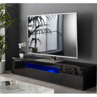 Orren Ellis 78" Svioandi Glossy TV Stand Cabinet with Lights Soundbar Shelf for TVs up to 88"
