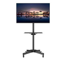 Symple Stuff Tilt Rolling TV Stand, Mobile TV Stand With Locking Wheels For 23-60 Inch LED, LCD, OLED Flat&Curved Tvs, H