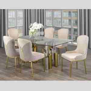 Wooden Dining set with Leather Seat chairs in Dining Tables & Sets in Ontario - Image 2