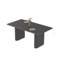 Corrigan Studio Sintered stone dining table rectangular modern simple black