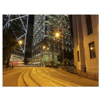 Made in Canada - Design Art Busy Traffic and City at Night Photographic Print on Wrapped Canvas