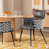 17 Stories Upholstered Back Arm Dining Chair