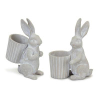Trinx Bunny Pot (Set Of 2) 5.75"H, 6"H Resin