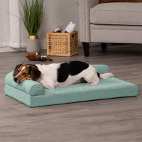 FurHaven Paw Quilted Full Support L-Chaise Sofa Pet Bed