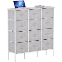 Rebrilliant 12-Drawer Vertical Dresser Clothes Storage Drawers, Closet Organizer, Tall Dresser For Closet, Bedroom, Entr