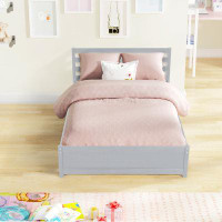 Red Barrel Studio Wood Platform Bed Frame With Headboard And Twin Trundle For Grey Colour