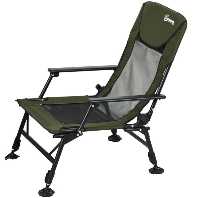 Fishing Bed Chair 55.1" L x 31.9" W x 24.8" H Dark Green in Exercise Equipment - Image 2