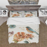 Made in Canada - East Urban Home Bird on Flower Twig Duvet Cover Set