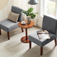 Latitude Run® Upholstered Slipper Chair With Round Table