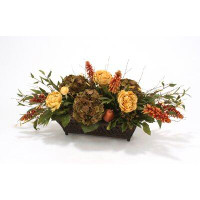 Distinctive Designs Mixed Floral Arrangement in Rust Filigree Planter