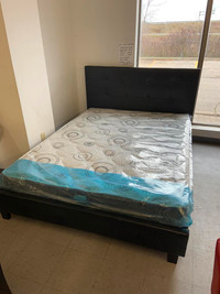 All Sizes Bed Frames Available in Black Leather from $199. twin,Double,Queen,King all sizes Available. No Box Needed.