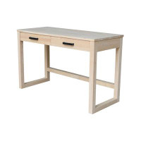 Latitude Run® Solid Wood Sled Base Desk with Two Drawers