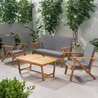Winston Porter Macklan 4pc Chat Set: Ultimate Comfort & Style For Your Outdoor Conversations And Gatherings