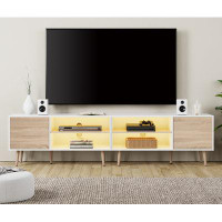 George Oliver Modern 2 In 1 TV Stand With Blue LED Light For Tvs Up To 89" TV