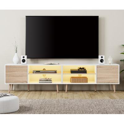 George Oliver Modern 2 In 1 TV Stand With Blue LED Light For Tvs Up To 89" TV in TV Tables & Entertainment Units