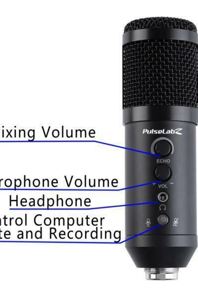 Pulselabz PL580 Studio Recording Microphone Broadcast Built-in Sound Echo Recording Singing Mic Phone Computer PC Stream in Speakers, Headsets & Mics