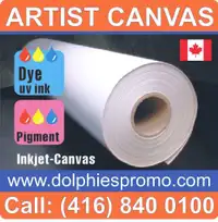 44 by 60ft Blank Roll of Fine Quality Matte Art Canvas (Water Proof, Polyester) Art Canvases - Artist &amp; Paint Canvas