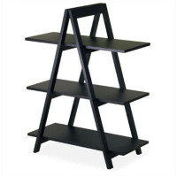 Ebern Designs Modern 3-Tier A-Frame Display Shelf Bookcase In Black