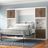 Wade Logan Tapaktuan Murphy Bed with Side Storage Cabinets