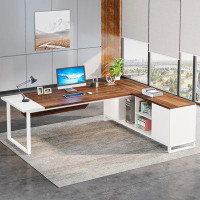 Latitude Run® 70.87'' Executive Desk and File Storage Cabinet