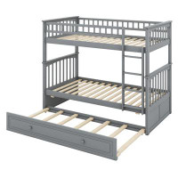 Harriet Bee Bunk Bed With Twin Size Trundle, Convertible Beds