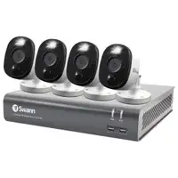 Swann Wired 4-CH 1TB DVR Security System with 4 Bullet 1080p FHD Cameras - Grey/White