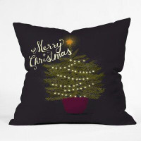 East Urban Home Merry Christmas Little Tree Indoor/Outdoor Throw Pillow