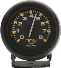 Auto Meter 2305 Auto Gage Black 2-3/4-Inch 8000 RPM Tachometer Mini Gauge