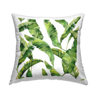 East Urban Home Lush Green Plant Leaves Scattered Botanical Pattern Printed Throw Pillow Design By Daphne Polselli