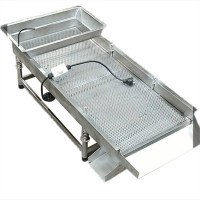 220V Linear Vibrating Screen 12x30inch Stainless Steel Sifter Shaker Screen Machine 6MM Mesh 230553