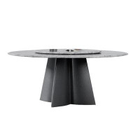 STAR BANNER Italian minimalist high-end round dining table with turntable