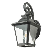 Darby Home Co 1-Light Black Square Glass Vintage Dimmable Iron Outdoor Wall Sconces