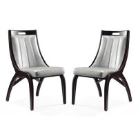Lark Manor Aplington Leatherette Dining Chair - Set Of 2 In Pearl White