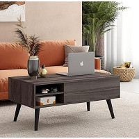 George Oliver Lift Top Coffee Table With Storage For Living Room,Mid Century, Modern ,Wood,Grey