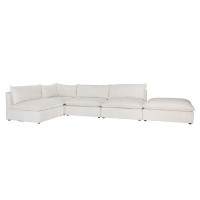 Latitude Run® Kassaia Upholstered Modular Armless Sectional, Cream
