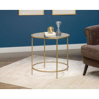 Sauder Int Lux Side Table Round Satin Gold